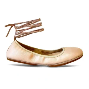 Sofia Ankle Wrap Flats In Blush Leather - CaringForTots - Professional Baby and Children's Products | Caring for Growth, Caring for Every Moment* Flats