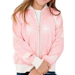 Soft Pink Sun Satin Jacket - CaringForTots - Professional Baby and Children's Products | Caring for Growth, Caring for Every Moment* Jackets