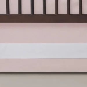 Bedding | Solid Band Crib Skirt in Blush - CaringForTots - Professional Baby and Children's Products | Caring for Growth, Caring for Every Moment