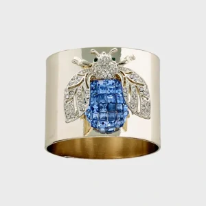 Sparkle Bee Napkin Rings, Blue, Set Of Two - CaringForTots - Professional Baby and Children's Products | Caring for Growth, Caring for Every Moment* Napkin rings