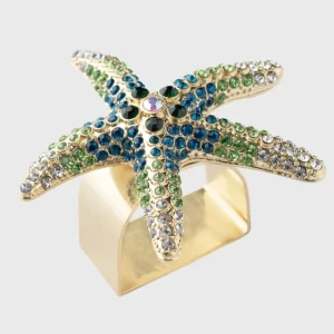 Sparkling Starfish Napkin Rings, Green, Set Of Four - CaringForTots - Professional Baby and Children's Products | Caring for Growth, Caring for Every Moment* Napkin rings
