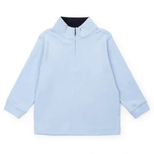Spencer Quarter Zip Pullover - Light Blue - CaringForTots - Professional Baby and Children's Products | Caring for Growth, Caring for Every Moment* Basics