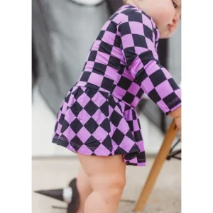 Spooky Checkers Dream Bodysuit Dress - CaringForTots - Professional Baby and Children's Products | Caring for Growth, Caring for Every Moment* Dresses