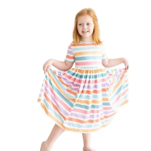 Spring Stripes S/s Pocket Twirl Dress - CaringForTots - Professional Baby and Children's Products | Caring for Growth, Caring for Every Moment* Dresses - Twirl