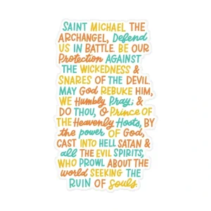 St. Michael The Archangel Prayer Window Cling - CaringForTots - Professional Baby and Children's Products | Caring for Growth, Caring for Every Moment* Window cling
