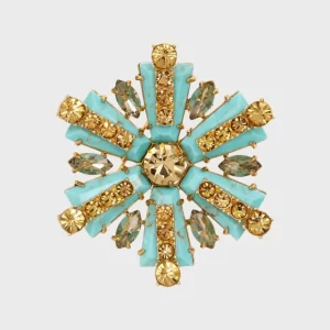 Starburst Brooch, Turquoise - CaringForTots - Professional Baby and Children's Products | Caring for Growth, Caring for Every Moment* Jewelry