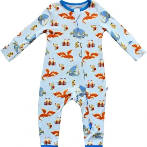 Steel Blue Dragons & Knights Coverall (0-3t) - CaringForTots - Professional Baby and Children's Products | Caring for Growth, Caring for Every Moment* Rompers - Overall