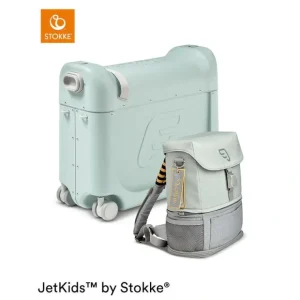 Stokke JetKids Travel Bundle - Green Aurora - CaringForTots - Professional Baby and Children's Products | Caring for Growth, Caring for Every Moment* Children's Luggage