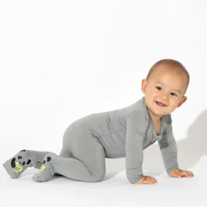 Stormy Grey Bamboo Convertible Footie - CaringForTots - Professional Baby and Children's Products | Caring for Growth, Caring for Every Moment* childrens advent wreath