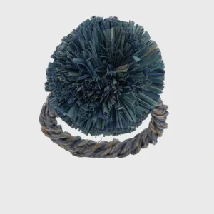 Straw Pompom Napkin Rings, Indigo, Set Of Four - CaringForTots - Professional Baby and Children's Products | Caring for Growth, Caring for Every Moment* Napkin rings