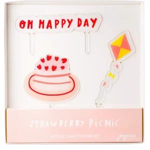 Strawberry Picnic Acrylic Cake Topper Set - CaringForTots - Professional Baby and Children's Products | Caring for Growth, Caring for Every Moment* Cake Decor