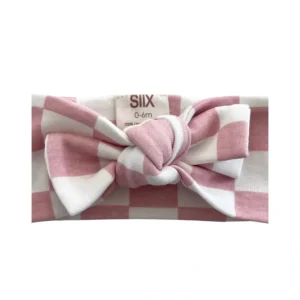Strawberry Shortcake Checkerboar Organic Bow Headband - CaringForTots - Professional Baby and Children's Products | Caring for Growth, Caring for Every Moment* Bows & Headbands