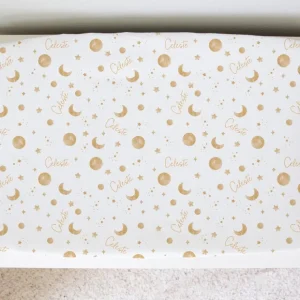 Sugar + Maple Personalized Changing Pad Cover | Among the Stars - CaringForTots - Professional Baby and Children's Products | Caring for Growth, Caring for Every Moment* Personalized Textiles