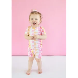 Summer Sunset Checkers Dream Short Set - CaringForTots - Professional Baby and Children's Products | Caring for Growth, Caring for Every Moment* The Dream Short Set