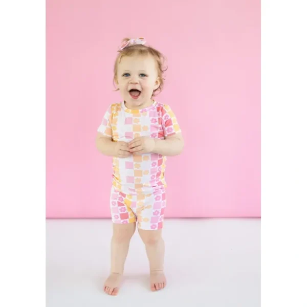 Summer Sunset Checkers Dream Short Set - CaringForTots - Professional Baby and Children's Products | Caring for Growth, Caring for Every Moment* The Dream Short Set