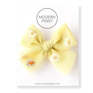 Sunrise Daisy | Tulle Bow - CaringForTots - Professional Baby and Children's Products | Caring for Growth, Caring for Every Moment* Hand-tied bow