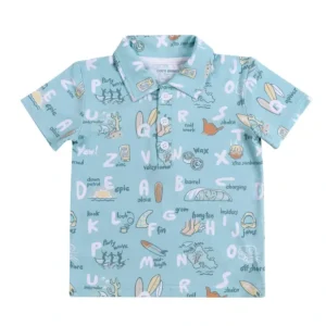 Surfing Abcs Bamboo Polo Shirt - CaringForTots - Professional Baby and Children's Products | Caring for Growth, Caring for Every Moment* Polo Shirts