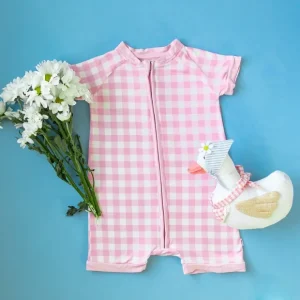 Taffy Pink Gingham Dream Shortie - CaringForTots - Professional Baby and Children's Products | Caring for Growth, Caring for Every Moment* Rompers - Shortie