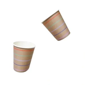 Tan Striped Cups - CaringForTots - Professional Baby and Children's Products | Caring for Growth, Caring for Every Moment* Party Cups