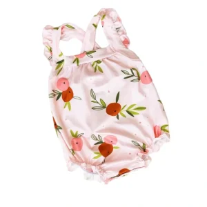 Tangerine Ruffle Cross Back Romper - CaringForTots - Professional Baby and Children's Products | Caring for Growth, Caring for Every Moment* Ruffle Cross Back Romper