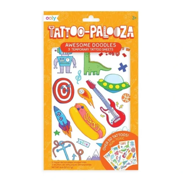 Toys | Tattoo Palooza Temporary Tattoo: Awesome Doodles - CaringForTots - Professional Baby and Children's Products | Caring for Growth, Caring for Every Moment