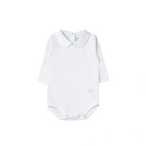 Tcbaby Longsleeve Bebe Collar Bodysuit, White & Pink - CaringForTots - Professional Baby and Children's Products | Caring for Growth, Caring for Every Moment* Onesies