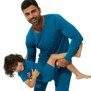 Teal Blue Bamboo Men's Pajama Set - CaringForTots - Professional Baby and Children's Products | Caring for Growth, Caring for Every Moment* The "Easy Two-Piecey"