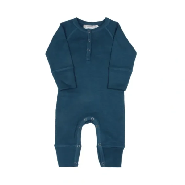 Clothing | Teal Modal Waffle Unionsuit - CaringForTots - Professional Baby and Children's Products | Caring for Growth, Caring for Every Moment