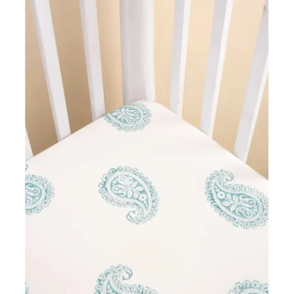 TEAL PAISLEY FITTED CRIB SHEET - CaringForTots - Professional Baby and Children's Products | Caring for Growth, Caring for Every Moment* Crib Sheets