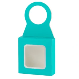 Teal Wine Bottle Gift Box Hanger With Window 24 Pack 3.65" X 1.125" X 3.75" - CaringForTots - Professional Baby and Children's Products | Caring for Growth, Caring for Every Moment* Wine Bags
