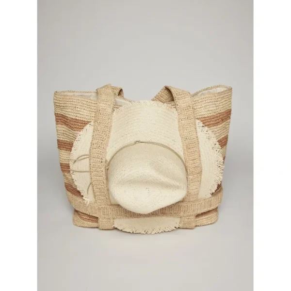 The Original Straw Traveler Bag- Toast Stripe - CaringForTots - Professional Baby and Children's Products | Caring for Growth, Caring for Every Moment* Beach Bag