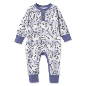 Tool Time Bamboo Henley Romper - CaringForTots - Professional Baby and Children's Products | Caring for Growth, Caring for Every Moment* Baby Boy Clothes