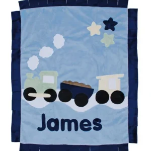 Train Boogie Baby Crib Blanket with Flange - CaringForTots - Professional Baby and Children's Products | Caring for Growth, Caring for Every Moment* Blankets