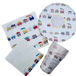 Train Party Tableware Set - CaringForTots - Professional Baby and Children's Products | Caring for Growth, Caring for Every Moment* Party Pack