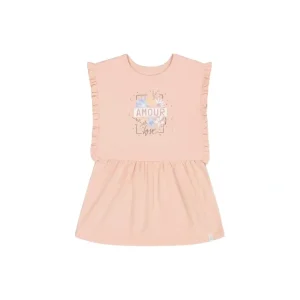 Tunic With Frills And Print Blush Pink - CaringForTots - Professional Baby and Children's Products | Caring for Growth, Caring for Every Moment* Tees & Tops