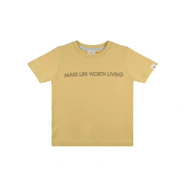 Turtledove London Living Life Embroidered T-Shirt - Sunshine - CaringForTots - Professional Baby and Children's Products | Caring for Growth, Caring for Every Moment* Tops