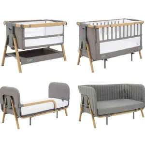 Tutti Bambini CoZee XL Complete Birth To 4+ Years Package - Oak/Charcoal - CaringForTots - Professional Baby and Children's Products | Caring for Growth, Caring for Every Moment* Bedside Cribs