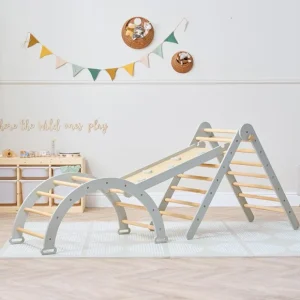 Tutti Bambini Scala Montessori 3 In 1 Pikler Climbing Frame With Climbing Wall - Mushroom - CaringForTots - Professional Baby and Children's Products | Caring for Growth, Caring for Every Moment* Outdoor Play