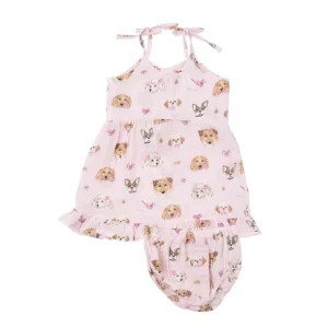 Twirly Tank Dress & Diaper Cover - Pretty Puppy Faces - CaringForTots - Professional Baby and Children's Products | Caring for Growth, Caring for Every Moment* Dresses - Twirl