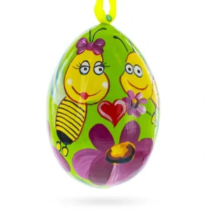 Two Bees And Heart By Flower Wooden Christmas Ornament 3 Inches - CaringForTots - Professional Baby and Children's Products | Caring for Growth, Caring for Every Moment* Christmas Tree Ornaments