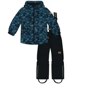 Two Piece Hooded Coat And Overalls Mid-season Set Blue Printed Bike And Black - CaringForTots - Professional Baby and Children's Products | Caring for Growth, Caring for Every Moment* Rompers - Overall