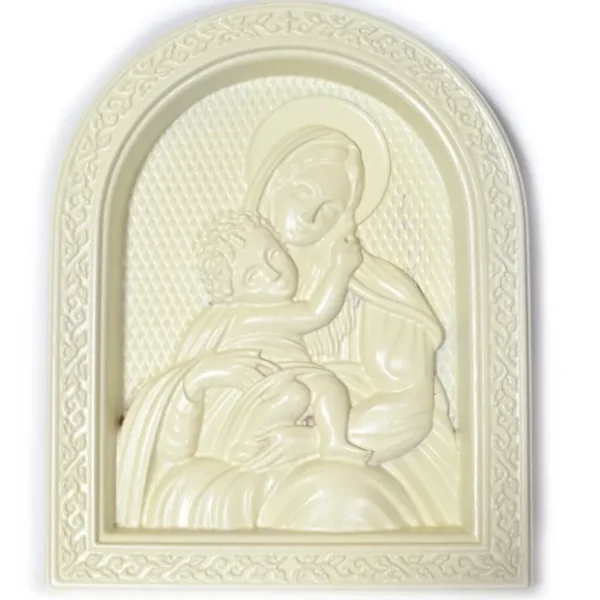 Ukrainian Beech Wood Carved Icon In White - CaringForTots - Professional Baby and Children's Products | Caring for Growth, Caring for Every Moment* Icons