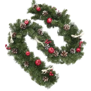 Ukrainian Christmas Garland W. Straw Bows, Apples & Pine Cones 59 Inches - CaringForTots - Professional Baby and Children's Products | Caring for Growth, Caring for Every Moment* Garlands