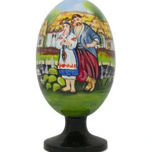Ukrainian Couple In The Village Wooden Easter Egg Figurine 4.75 Inches - CaringForTots - Professional Baby and Children's Products | Caring for Growth, Caring for Every Moment* Ukraine