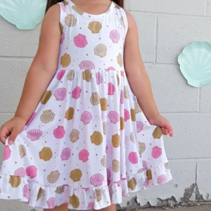 Under The Sea Dream Ruffle Dress - CaringForTots - Professional Baby and Children's Products | Caring for Growth, Caring for Every Moment* Dresses - Twirl