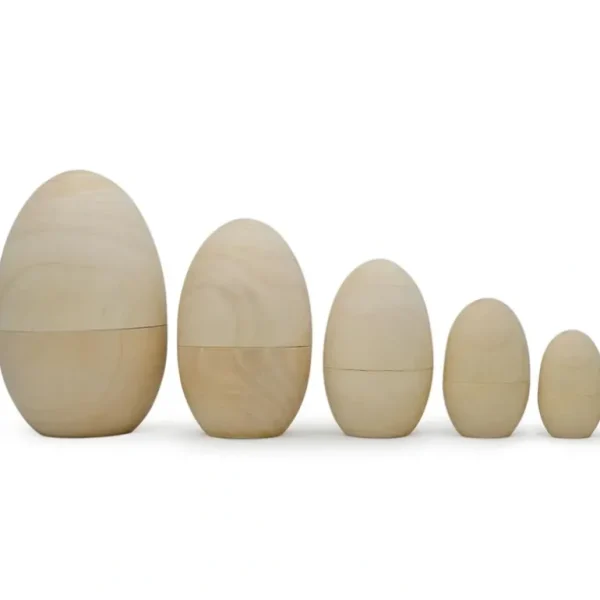 Shop All | 5 Unfinished Unpainted Blank Wooden Nesting Easter Eggs 5 Inches - CaringForTots - Professional Baby and Children's Products | Caring for Growth, Caring for Every Moment