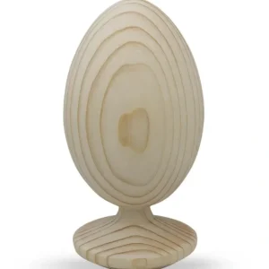 Unfinished Wooden Egg On Attached Stand 4.75 Inches Tall - CaringForTots - Professional Baby and Children's Products | Caring for Growth, Caring for Every Moment* Unfinished