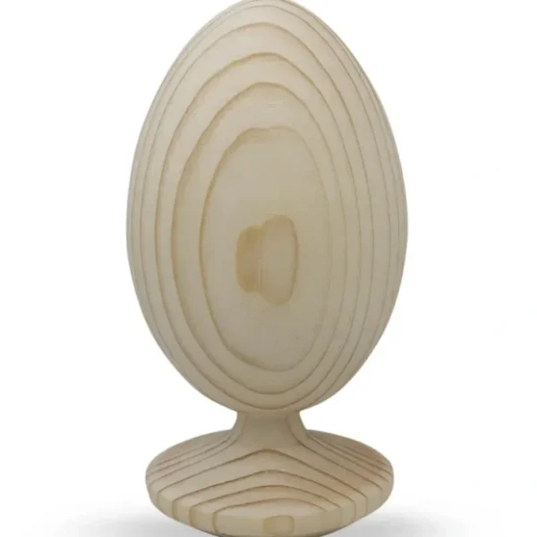 Unfinished Wooden Egg On Attached Stand 4.75 Inches Tall - CaringForTots - Professional Baby and Children's Products | Caring for Growth, Caring for Every Moment* Unfinished