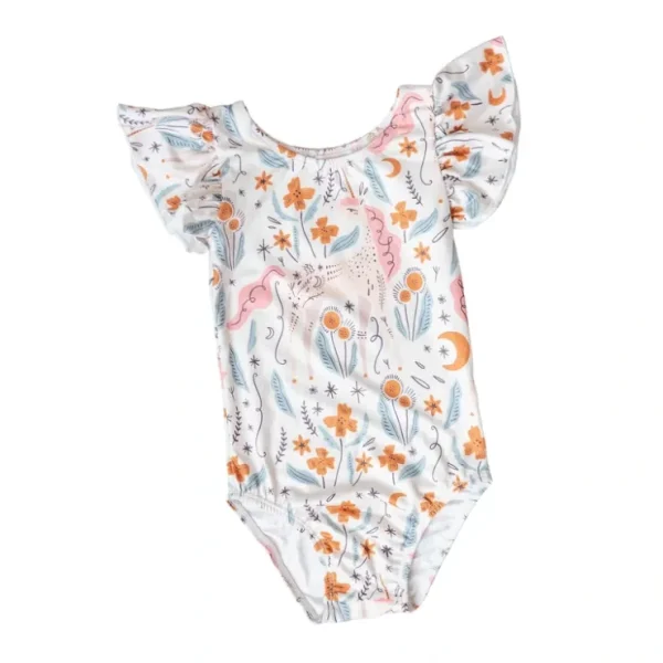 Unicorn Soiree S/s Flutter Sleeve Leotard - CaringForTots - Professional Baby and Children's Products | Caring for Growth, Caring for Every Moment* Flutter Leotard S/S