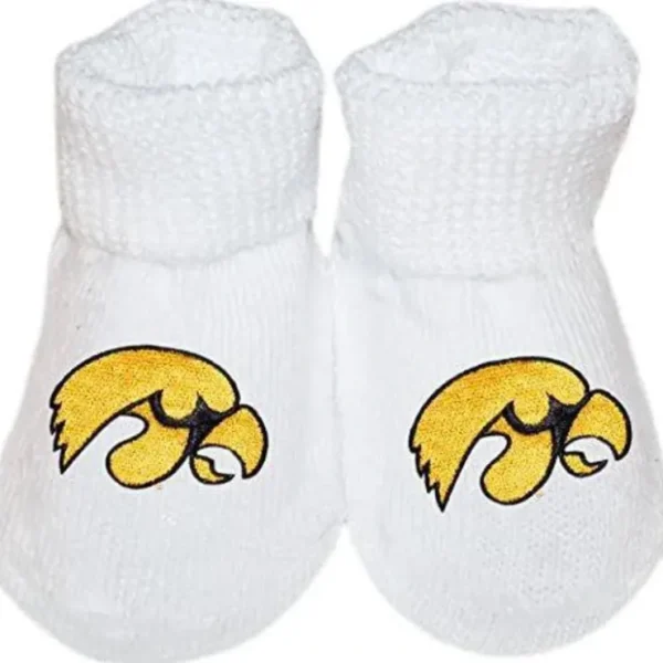 University of Iowa Newborn Booties - CaringForTots - Professional Baby and Children's Products | Caring for Growth, Caring for Every Moment* Clothing